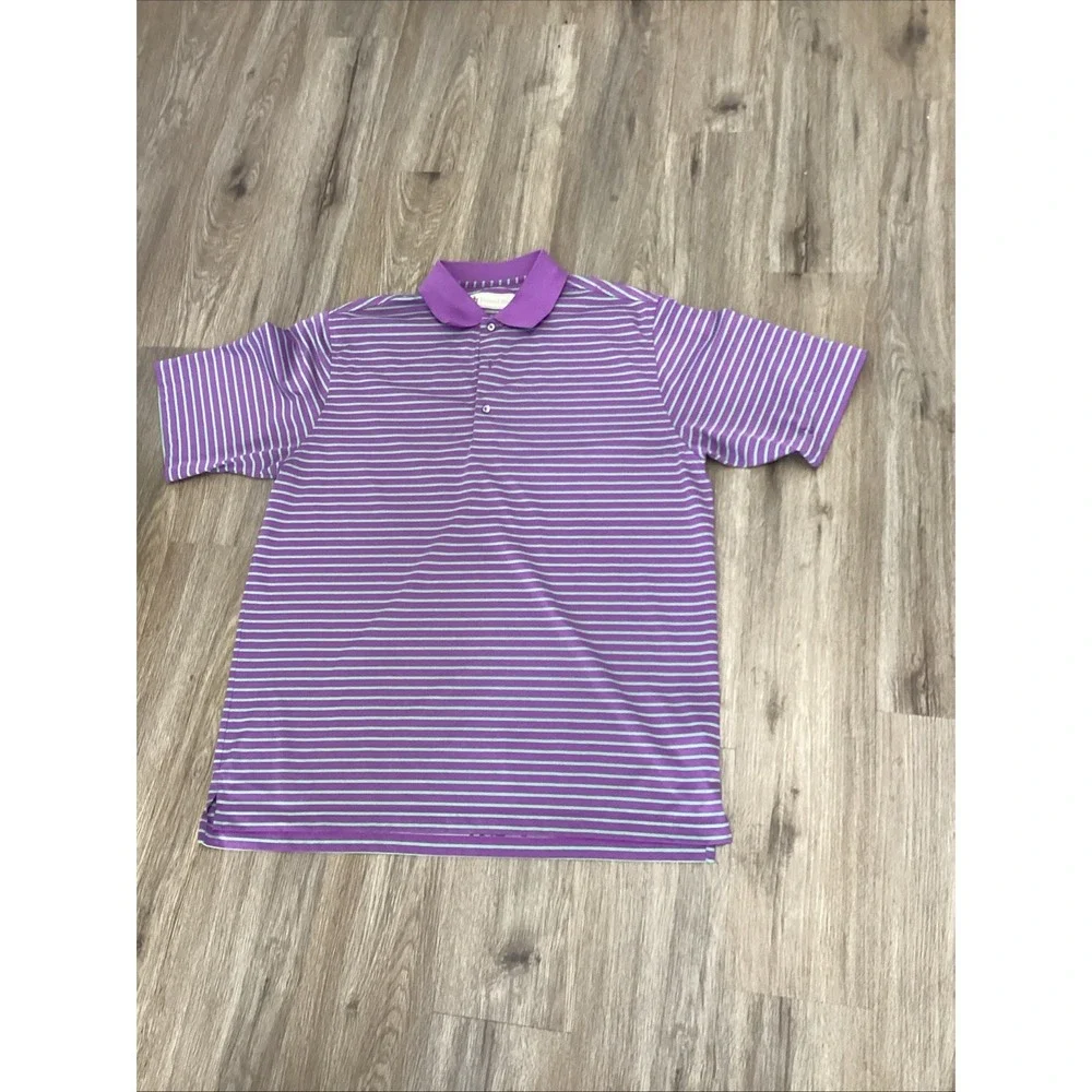 Donald Ross Sport Golf Polo Shirt Men's Blue Green Striped Shirt XL - Picture 3 of 13